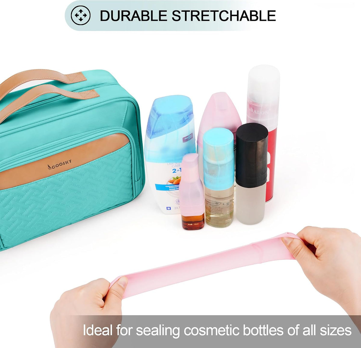 Travel Hanging Toiletry Bag for Women, Cruise Ship Essentials, with Jewelry Organizer, Extra Large Makeup Dopp Kit, Waterproof Cosmetic Bags, Toiletries Kit Set with Trolley Belt, Blue