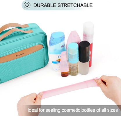 Travel Hanging Toiletry Bag for Women, Cruise Ship Essentials, with Jewelry Organizer, Extra Large Makeup Dopp Kit, Waterproof Cosmetic Bags, Toiletries Kit Set with Trolley Belt, Blue