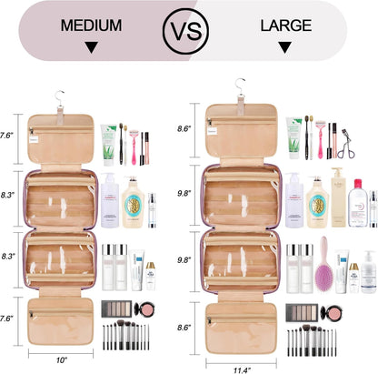 Travel Hanging Toiletry Bag for Women, Cruise Ship Essentials, with Jewelry Organizer, Extra Large Makeup Dopp Kit, Waterproof Cosmetic Bags, Toiletries Kit Set with Trolley Belt, Blue