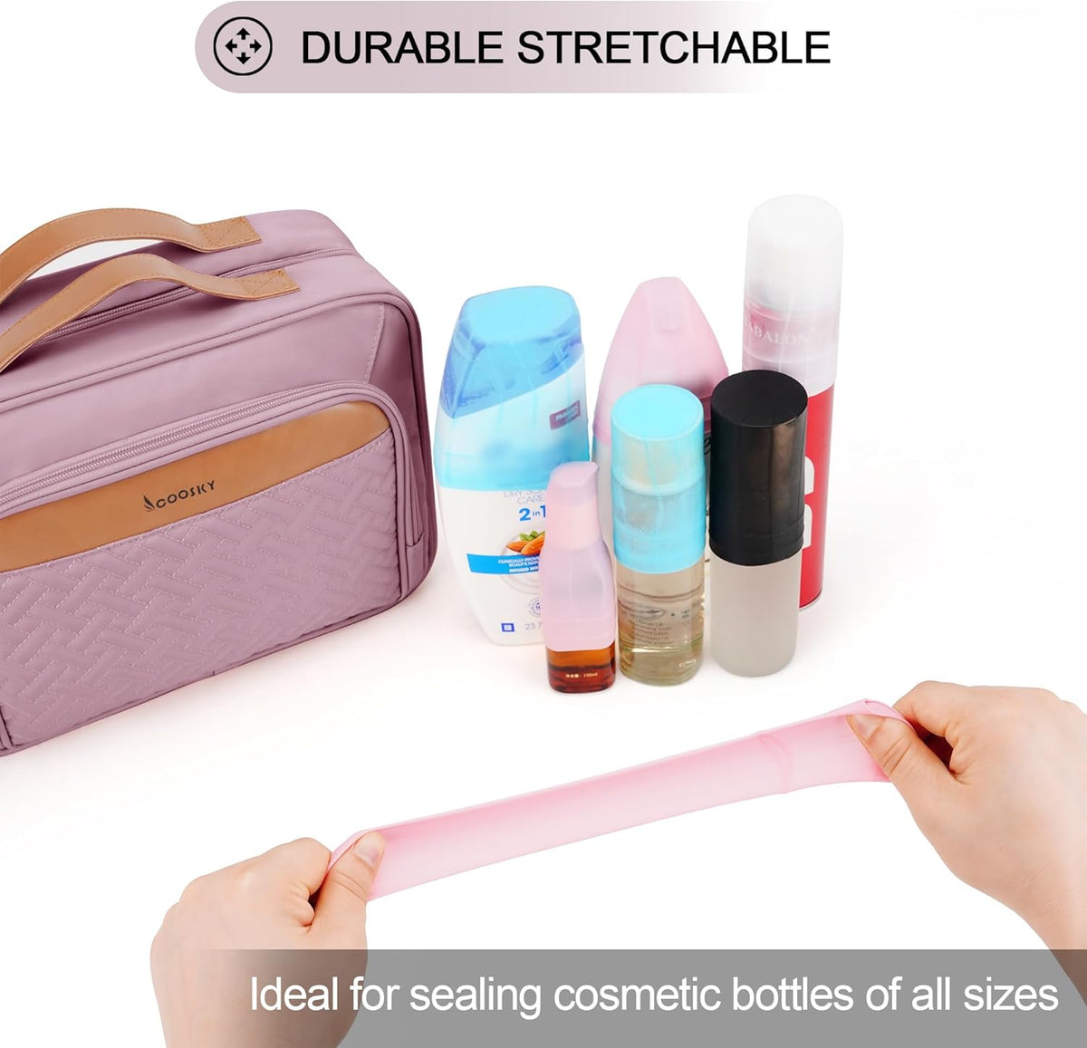 Travel Hanging Toiletry Bag for Women, Cruise Ship Essentials, with Jewelry Organizer, Extra Large Makeup Dopp Kit, Waterproof Cosmetic Bags, Toiletries Kit Set with Trolley Belt, Blue
