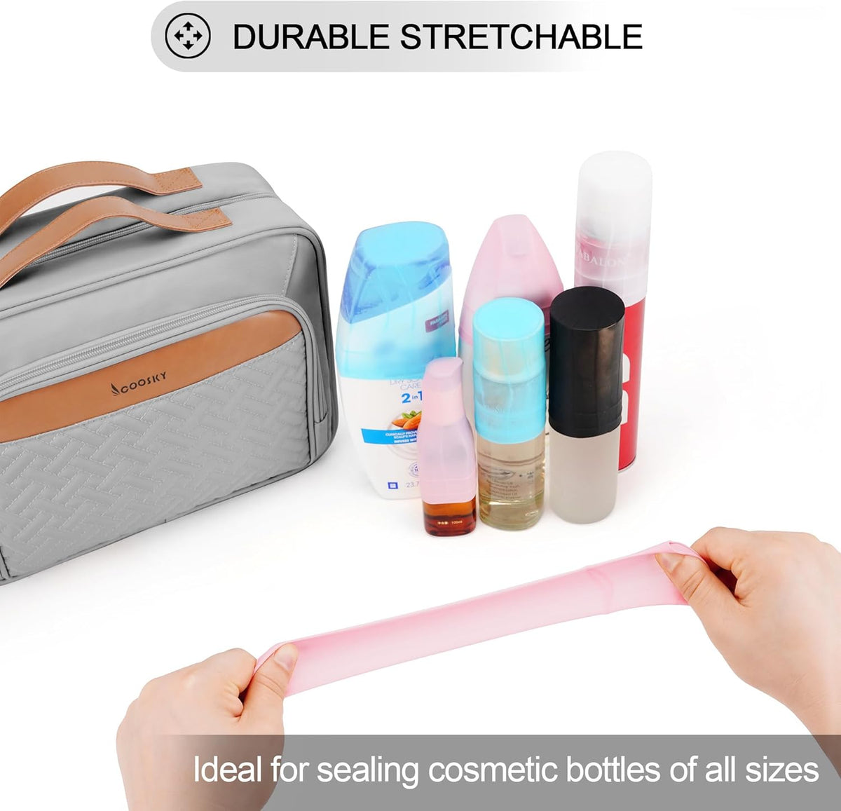 Travel Hanging Toiletry Bag for Women, Cruise Ship Essentials, with Jewelry Organizer, Extra Large Makeup Dopp Kit, Waterproof Cosmetic Bags, Toiletries Kit Set with Trolley Belt, Blue