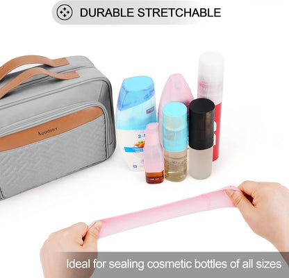 Travel Hanging Toiletry Bag for Women, Cruise Ship Essentials, with Jewelry Organizer, Extra Large Makeup Dopp Kit, Waterproof Cosmetic Bags, Toiletries Kit Set with Trolley Belt, Blue