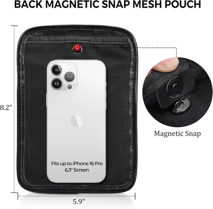 Polare Full Grain Leather Neck Wallet RFID Blocking Conceal Passport Holder Travel Pouch with AirTag Slot for Men
