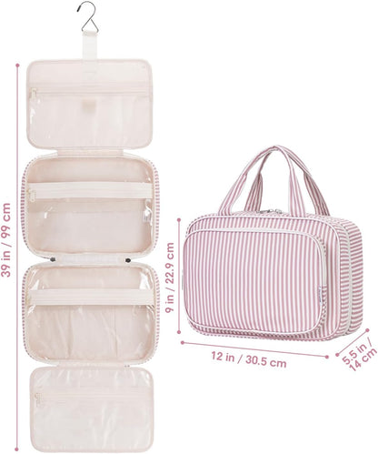 Hanging Toiletry Bag for Women Travel Checkered Makeup Bag Organizer Toiletries Bag for Travel Size Essentials, Accessories, Brushes, Cosmetics (Green Checkerboard (Medium))