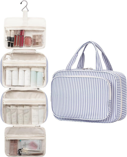 Hanging Toiletry Bag for Women Travel Checkered Makeup Bag Organizer Toiletries Bag for Travel Size Essentials, Accessories, Brushes, Cosmetics (Green Checkerboard (Medium))