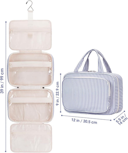 Hanging Toiletry Bag for Women Travel Checkered Makeup Bag Organizer Toiletries Bag for Travel Size Essentials, Accessories, Brushes, Cosmetics (Green Checkerboard (Medium))