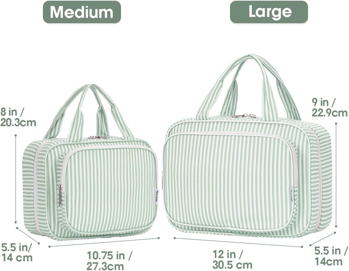 Hanging Toiletry Bag for Women Travel Checkered Makeup Bag Organizer Toiletries Bag for Travel Size Essentials, Accessories, Brushes, Cosmetics (Green Checkerboard (Medium))