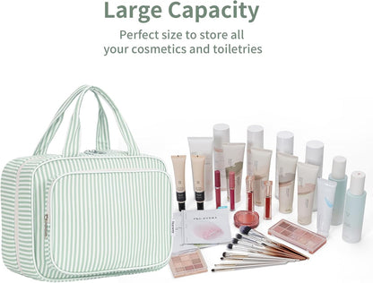 Hanging Toiletry Bag for Women Travel Checkered Makeup Bag Organizer Toiletries Bag for Travel Size Essentials, Accessories, Brushes, Cosmetics (Green Checkerboard (Medium))
