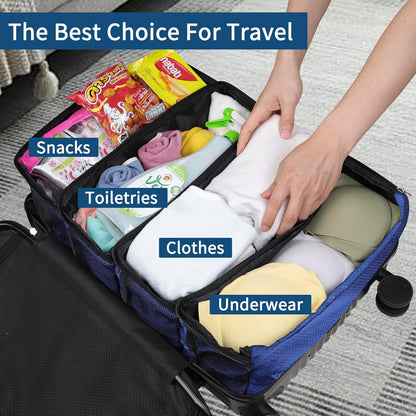 Suitcase Organizer, Travel Luggage Organizer hanging packing cubes for travel，portable hanging travel shelves Collapsible closet organizer for Carry-on (Black, Medium)