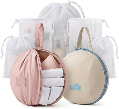 7 Pcs Travel Packing Cubes Suitcase Organizer Bags Set - 2 Underwear Organizers & 5 Wash Laundry Bags for Luggage Travel Essentials