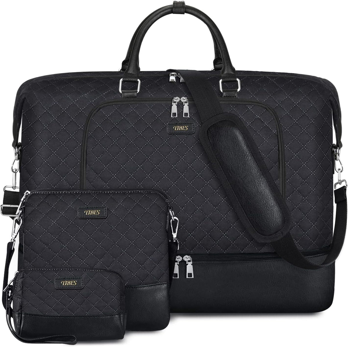 Travel Weekender Bag for Women, 21" Overnight Bag with Shoe Compartment 50L Large Travel Duffel Bag Carry On Tote for Weekend, Overnight, Business Trips, Water Resistant