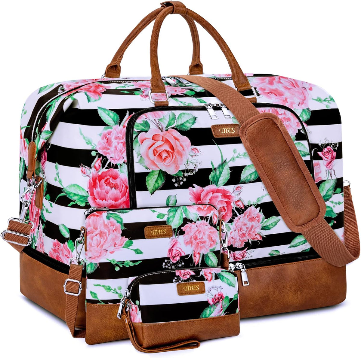 Travel Weekender Bag for Women, 21" Overnight Bag with Shoe Compartment 50L Large Travel Duffel Bag Carry On Tote for Weekend, Overnight, Business Trips, Water Resistant