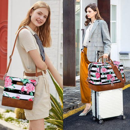 Travel Weekender Bag for Women, 21" Overnight Bag with Shoe Compartment 50L Large Travel Duffel Bag Carry On Tote for Weekend, Overnight, Business Trips, Water Resistant
