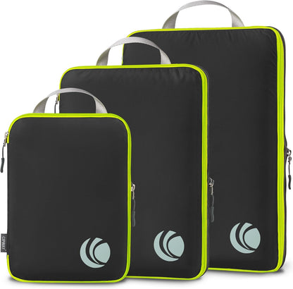 Compression Packing Cubes, Ultralight Luggage Organizer Bags, Travel Essentials for Carry on Suitcase (White)