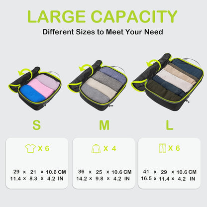 Compression Packing Cubes, Ultralight Luggage Organizer Bags, Travel Essentials for Carry on Suitcase (White)