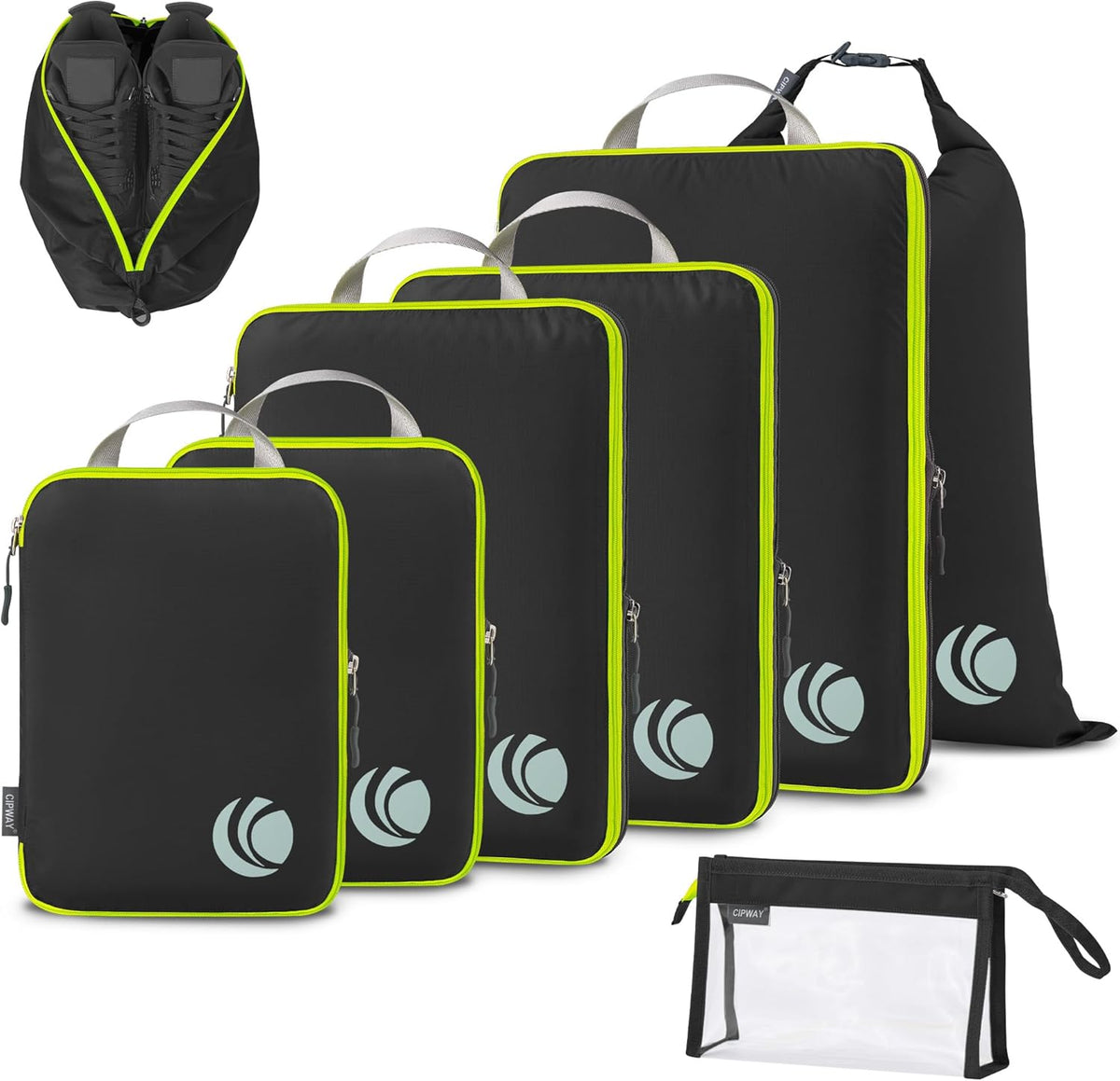 Compression Packing Cubes, Ultralight Luggage Organizer Bags, Travel Essentials for Carry on Suitcase (White)