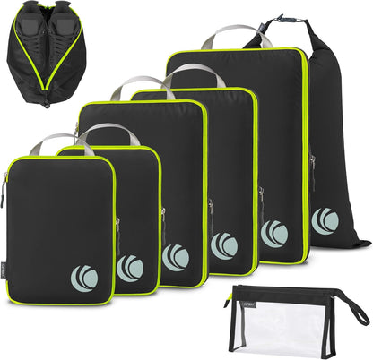 Compression Packing Cubes, Ultralight Luggage Organizer Bags, Travel Essentials for Carry on Suitcase (White)