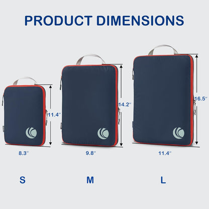 Compression Packing Cubes, Ultralight Luggage Organizer Bags, Travel Essentials for Carry on Suitcase (White)