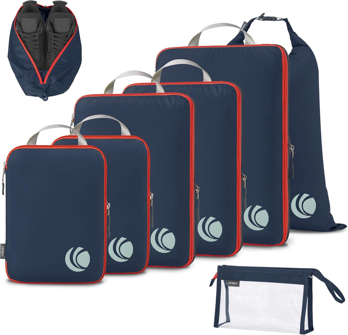 Compression Packing Cubes, Ultralight Luggage Organizer Bags, Travel Essentials for Carry on Suitcase (White)