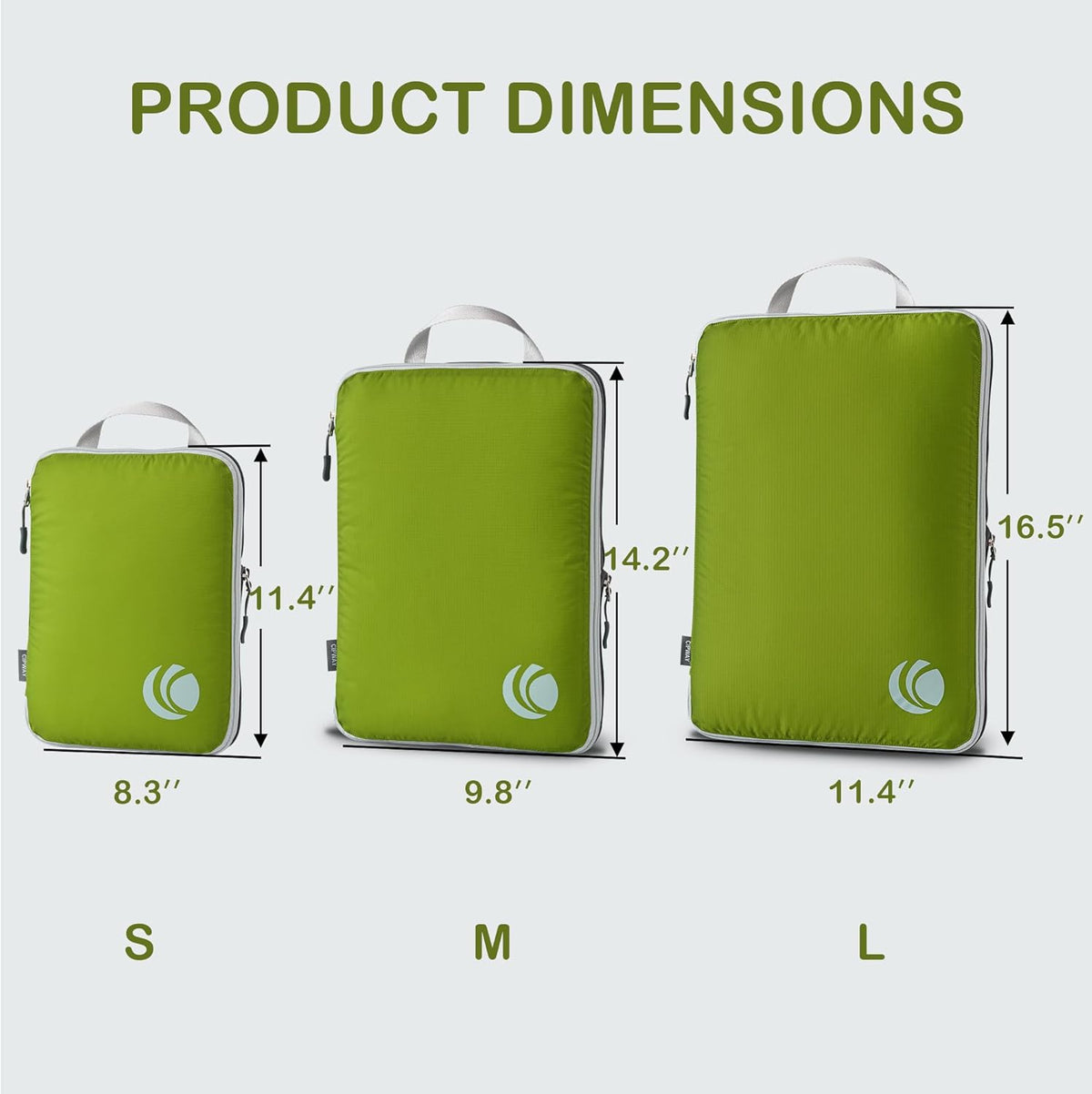Compression Packing Cubes, Ultralight Luggage Organizer Bags, Travel Essentials for Carry on Suitcase (White)