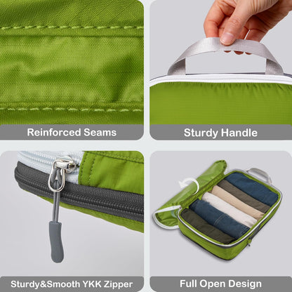 Compression Packing Cubes, Ultralight Luggage Organizer Bags, Travel Essentials for Carry on Suitcase (White)