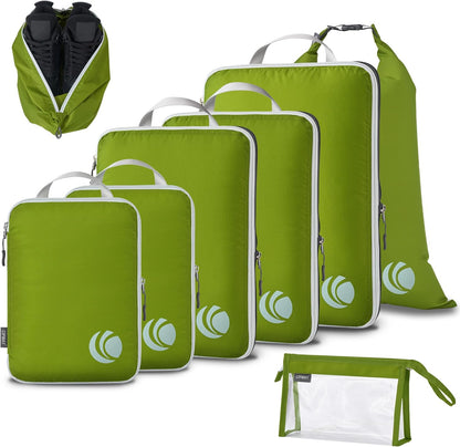 Compression Packing Cubes, Ultralight Luggage Organizer Bags, Travel Essentials for Carry on Suitcase (White)