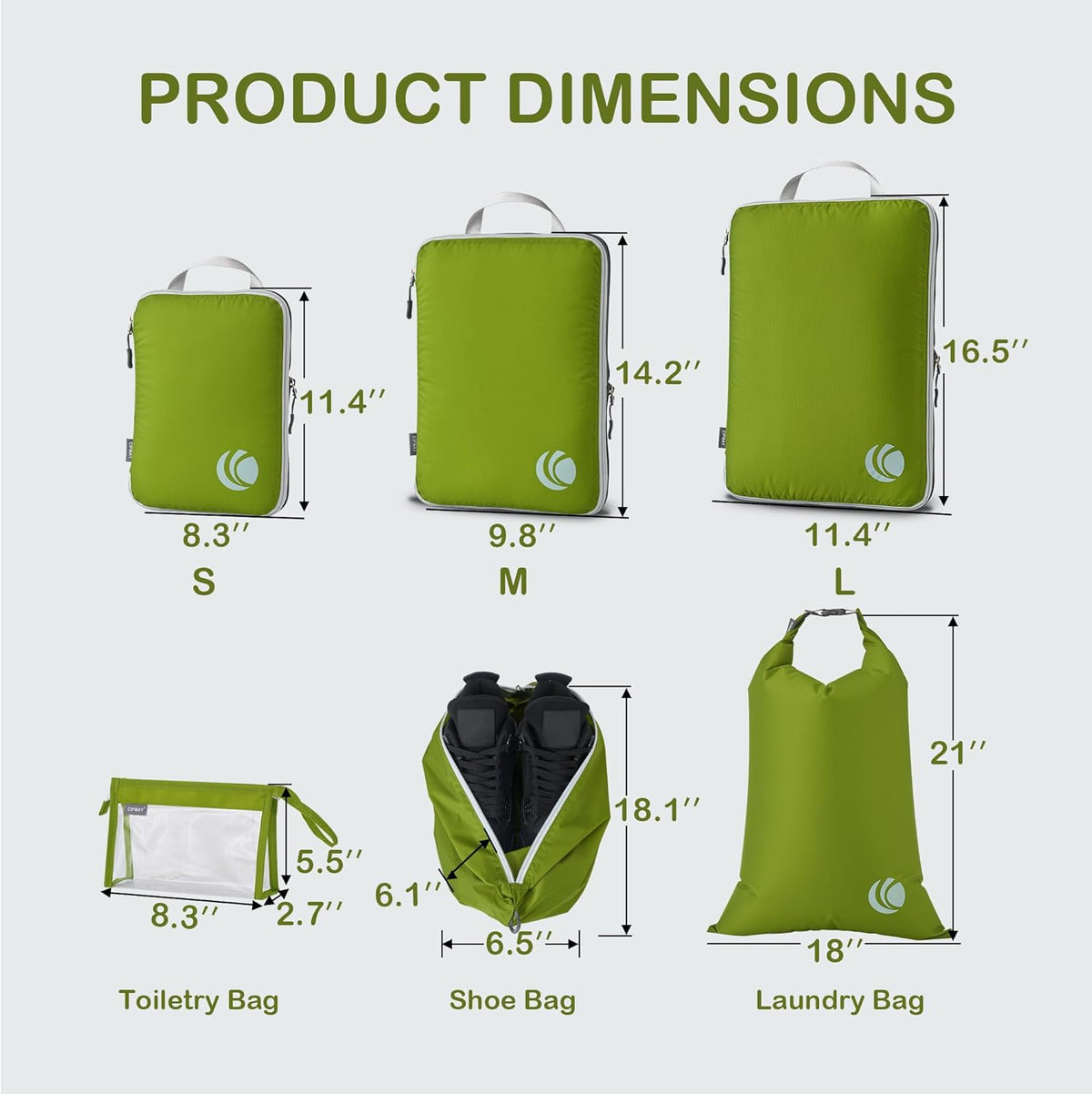 Compression Packing Cubes, Ultralight Luggage Organizer Bags, Travel Essentials for Carry on Suitcase (White)