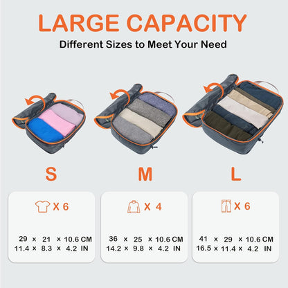 Compression Packing Cubes, Ultralight Luggage Organizer Bags, Travel Essentials for Carry on Suitcase (White)