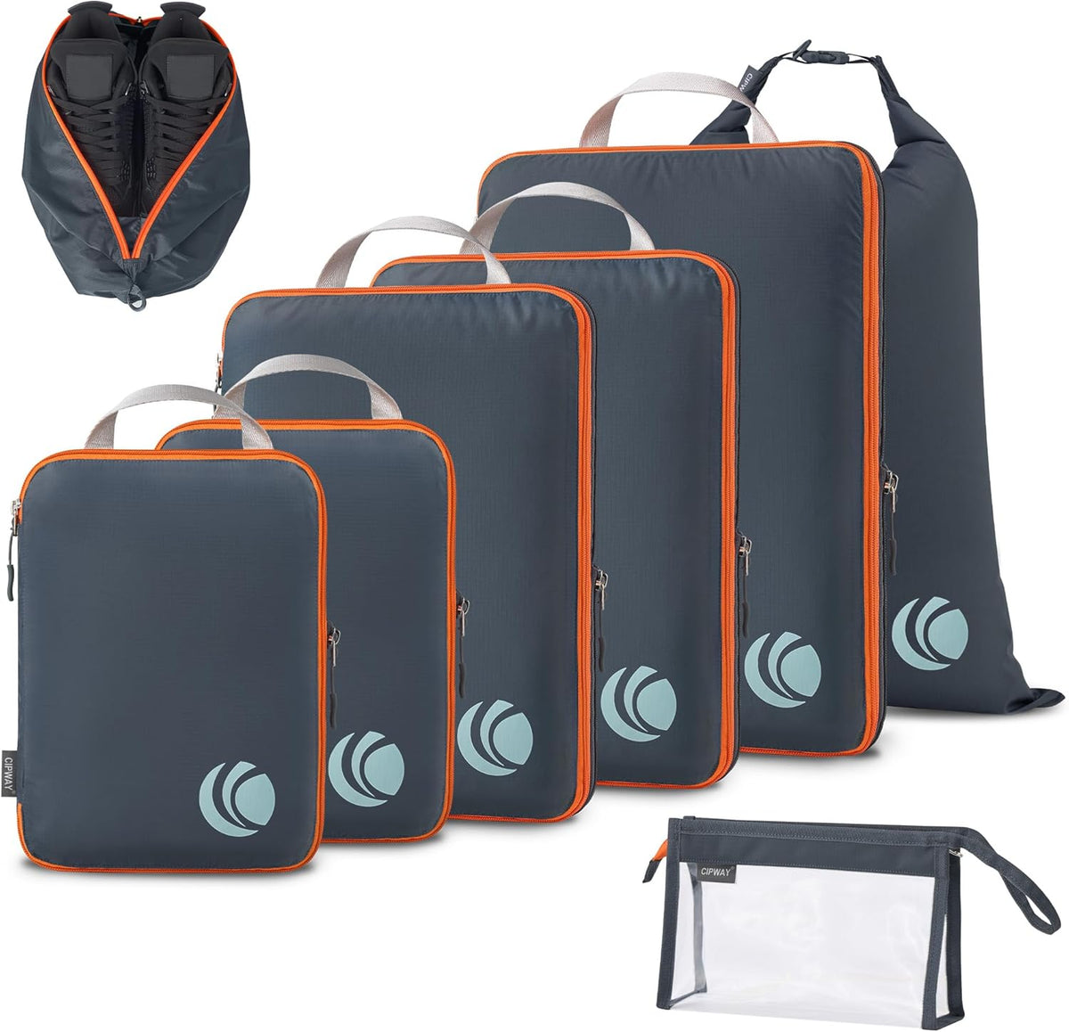 Compression Packing Cubes, Ultralight Luggage Organizer Bags, Travel Essentials for Carry on Suitcase (White)