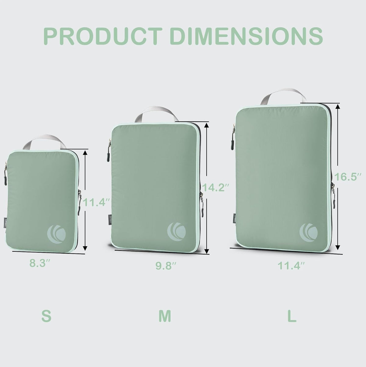Compression Packing Cubes, Ultralight Luggage Organizer Bags, Travel Essentials for Carry on Suitcase (White)