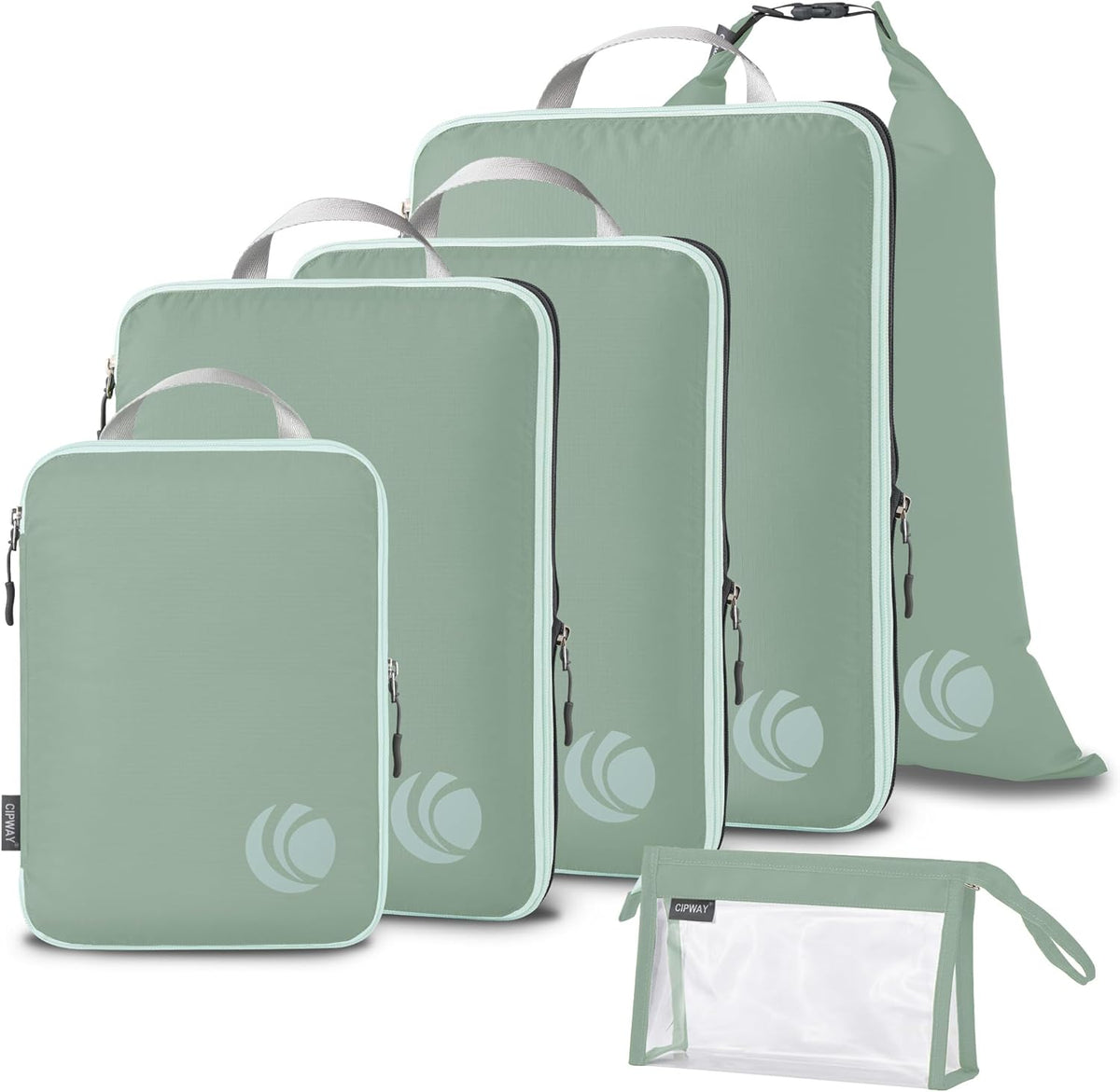 Compression Packing Cubes, Ultralight Luggage Organizer Bags, Travel Essentials for Carry on Suitcase (White)