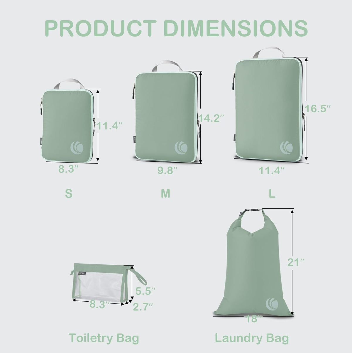 Compression Packing Cubes, Ultralight Luggage Organizer Bags, Travel Essentials for Carry on Suitcase (White)