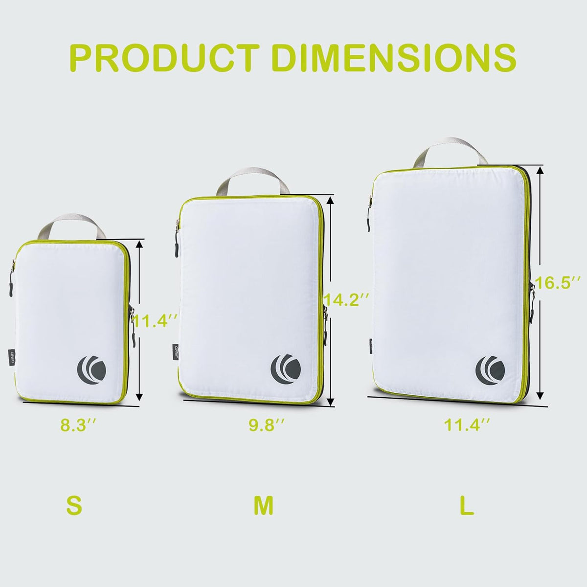 Compression Packing Cubes, Ultralight Luggage Organizer Bags, Travel Essentials for Carry on Suitcase (White)