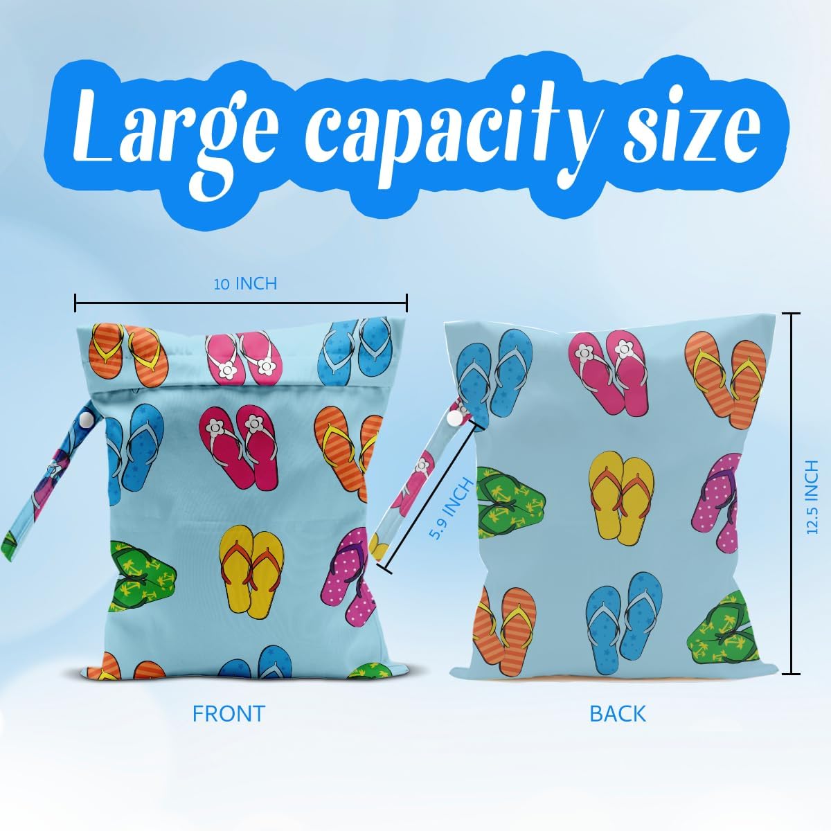 Wet Dry Bag Wet Bag for Swimsuit Dirty Yoga Gym Clothes Diaper Camping Beach Poor Travel Summer Essential Vacation Holiday Summer Boho Flower