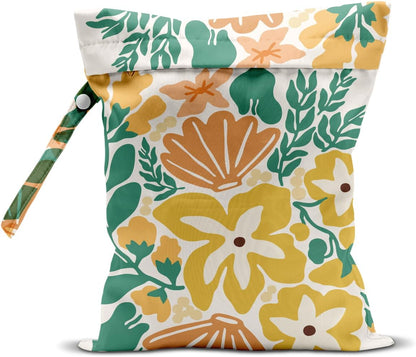 Wet Dry Bag Wet Bag for Swimsuit Dirty Yoga Gym Clothes Diaper Camping Beach Poor Travel Summer Essential Vacation Holiday Summer Boho Flower