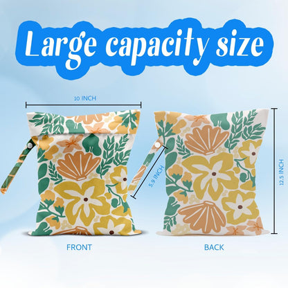 Wet Dry Bag Wet Bag for Swimsuit Dirty Yoga Gym Clothes Diaper Camping Beach Poor Travel Summer Essential Vacation Holiday Summer Boho Flower