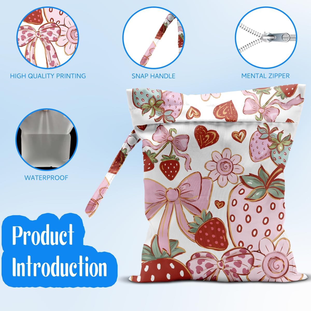 Wet Dry Bag Wet Bag for Swimsuit Dirty Yoga Gym Clothes Diaper Camping Beach Poor Travel Summer Essential Vacation Holiday Summer Boho Flower