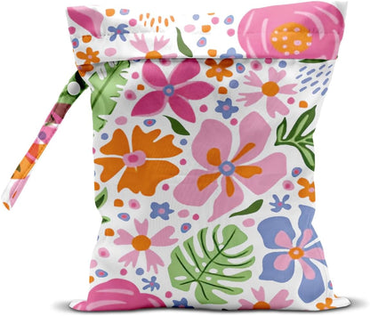 Wet Dry Bag Wet Bag for Swimsuit Dirty Yoga Gym Clothes Diaper Camping Beach Poor Travel Summer Essential Vacation Holiday Summer Boho Flower
