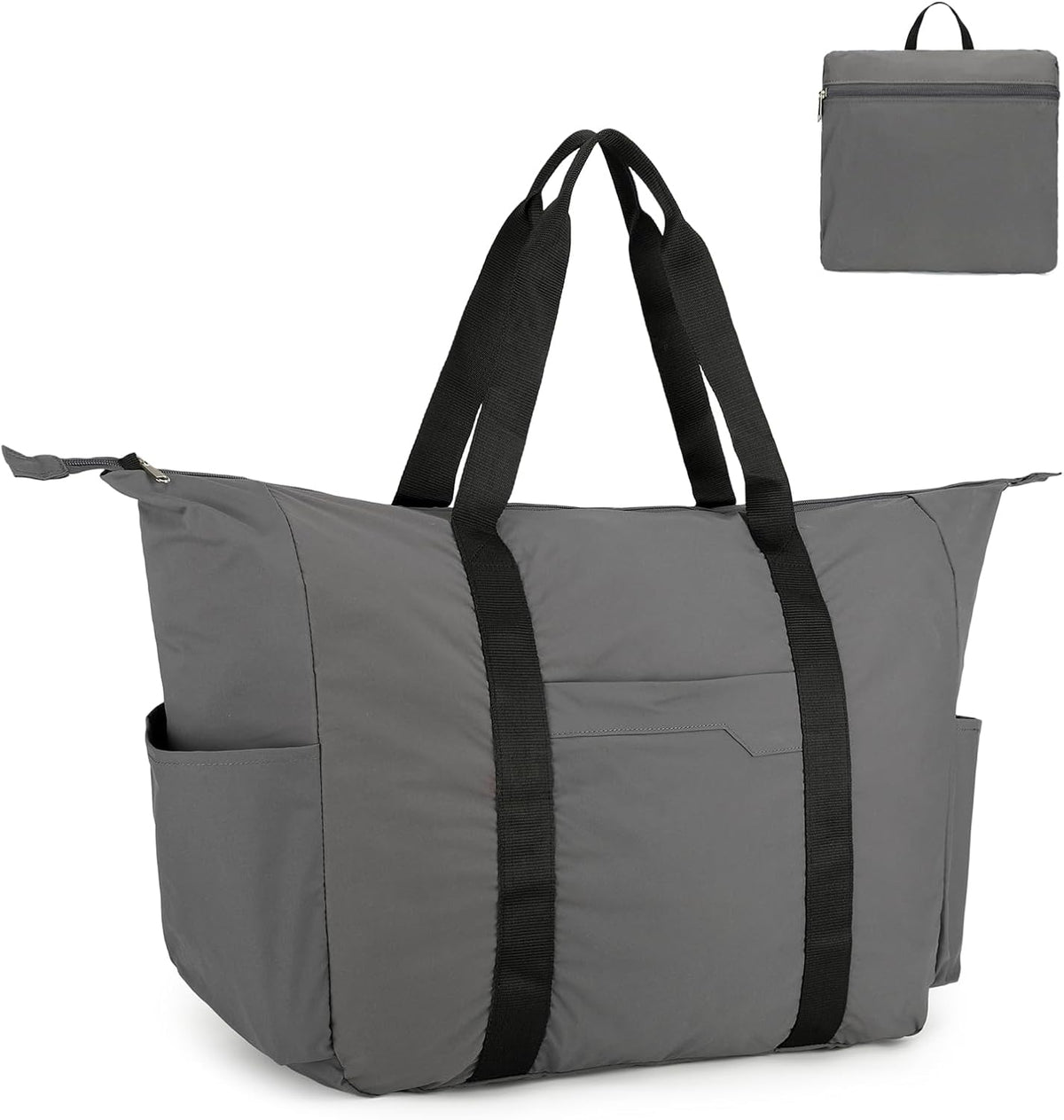 Uarition 50L Foldable Duffle Bag, Lightweight Travel Bag with Tear Resistant for Men Women, gray