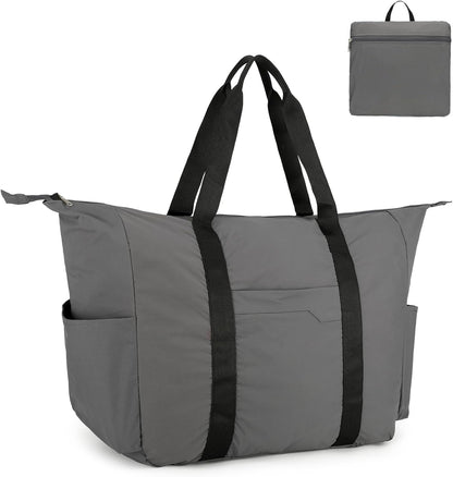 Uarition 50L Foldable Duffle Bag, Lightweight Travel Bag with Tear Resistant for Men Women, gray
