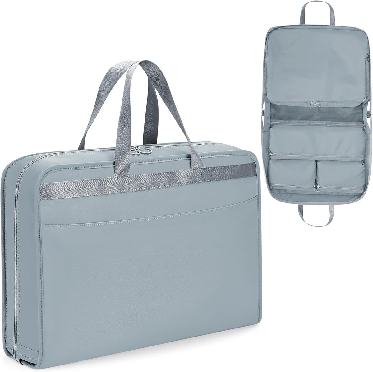 Hanging Luggage Organizer Travel Closet for Carry-on, Portable 5 in 1 Storage Bag for Women, Foldable Packing Cube for Clothes, Travel Essentials, Blue