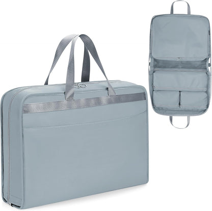 Hanging Luggage Organizer Travel Closet for Carry-on, Portable 5 in 1 Storage Bag for Women, Foldable Packing Cube for Clothes, Travel Essentials, Blue