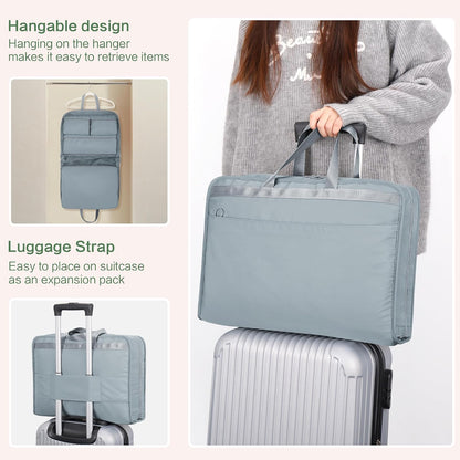 Hanging Luggage Organizer Travel Closet for Carry-on, Portable 5 in 1 Storage Bag for Women, Foldable Packing Cube for Clothes, Travel Essentials, Blue