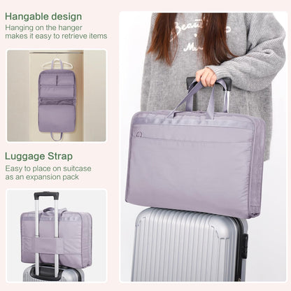 Hanging Luggage Organizer Travel Closet for Carry-on, Portable 5 in 1 Storage Bag for Women, Foldable Packing Cube for Clothes, Travel Essentials, Blue