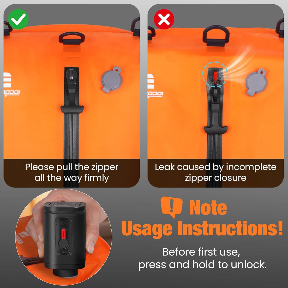 3 Pack Vacuum Bags for Travel with Pump, 3-Size Set Reusable Vacuum Compression Bags for Luggage, Space Saver IP67 Waterproof Vacuum Packing Cubes for Suitcase&Backpack, Black