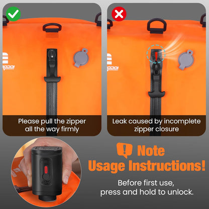 3 Pack Vacuum Bags for Travel with Pump, 3-Size Set Reusable Vacuum Compression Bags for Luggage, Space Saver IP67 Waterproof Vacuum Packing Cubes for Suitcase&Backpack, Black
