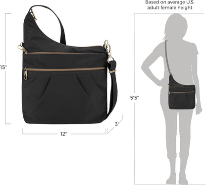 Anti-Theft Signature 3 Compartment Crossbody Bag