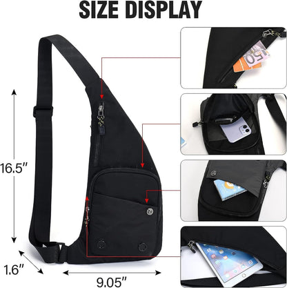 Water-resist Sling Bag Crossbody Bag for Men Slim Chest Backpack Man Purse Small Shoulder Bag for Travel Hiking