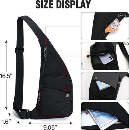 Water-resist Sling Bag Crossbody Bag for Men Slim Chest Backpack Man Purse Small Shoulder Bag for Travel Hiking