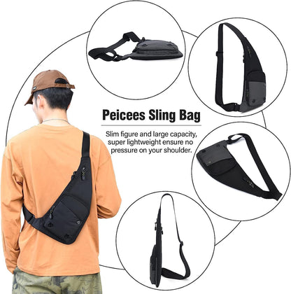 Water-resist Sling Bag Crossbody Bag for Men Slim Chest Backpack Man Purse Small Shoulder Bag for Travel Hiking
